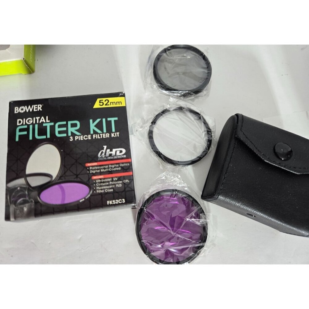 Bower 52mm Digital Filter Kit 3 Piece: UV CPL FLD Filters w/ Pouch